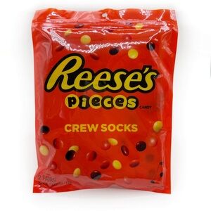 Reese’s Pieces Candy Crew Socks Mens Womens Polka Dots Orange Fun Novelty Gift